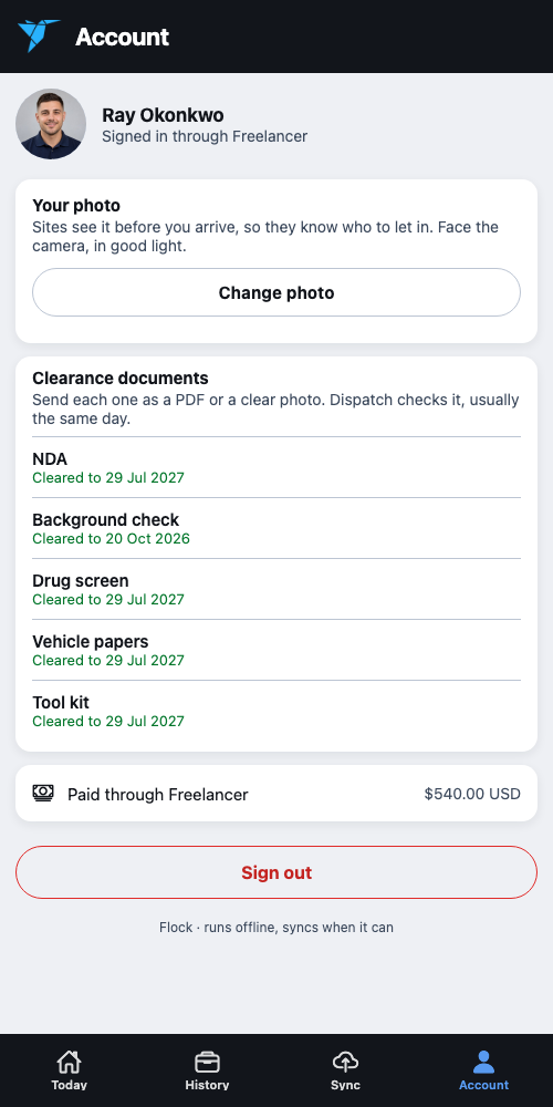 Add your photo and send your clearance papers