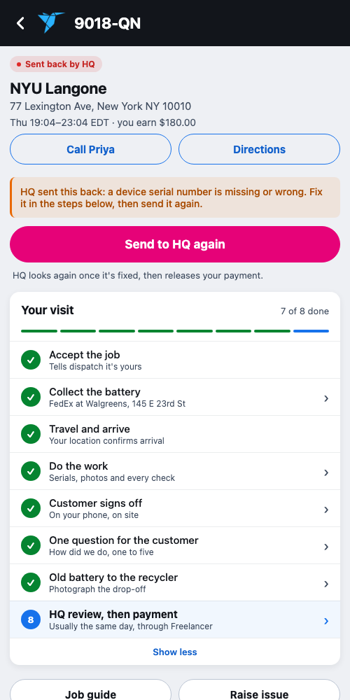 If HQ sends it back
